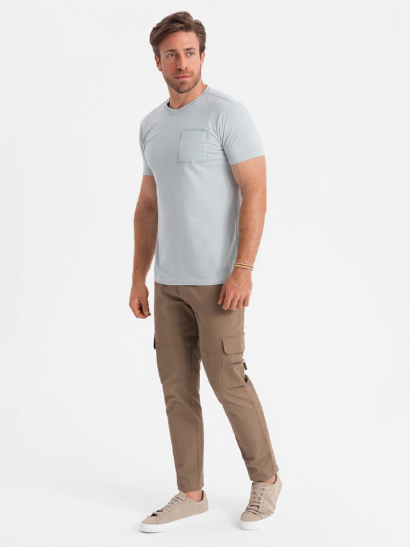 Ombre Clothing Svetlošedé pánske tričko Ombre Oblečenie