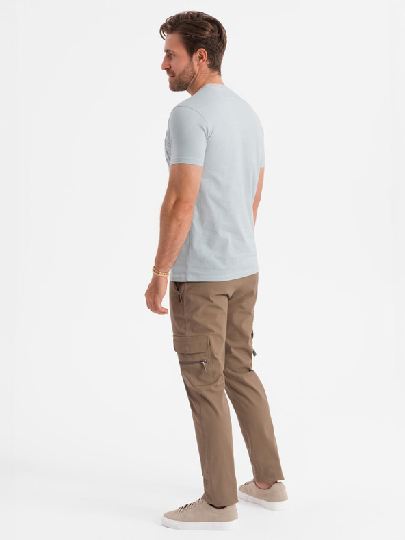 Ombre Clothing Svetlošedé pánske tričko Ombre Oblečenie