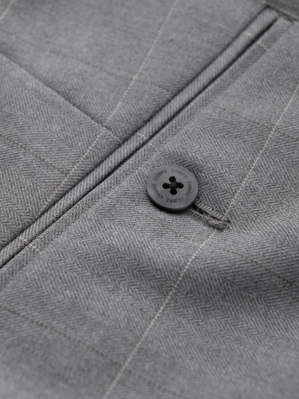 Ombre Clothing Šedé pánske kockované nohavice Ombre Clothing