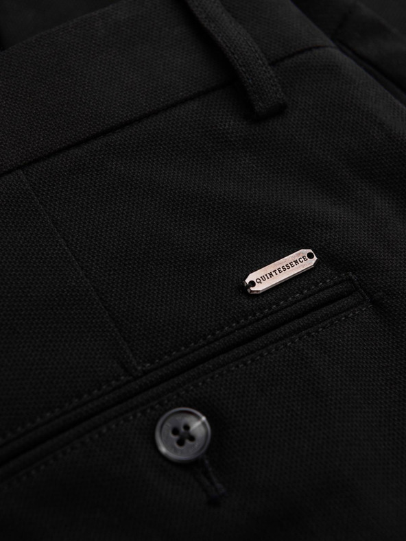 Ombre Clothing Čierne pánske slim fit chino nohavice Ombre Oblečenie