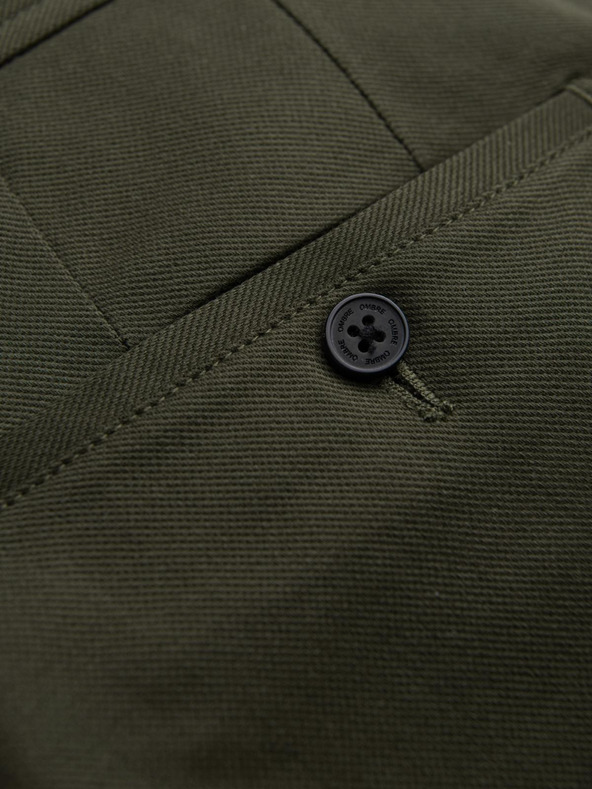 Ombre Clothing Tmavozelené pánske chino nohavice Ombre Oblečenie