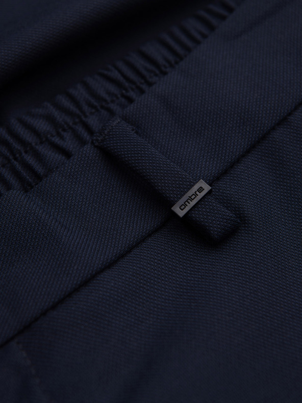 Ombre Clothing Tmavomodré pánske nohavice Chino Ombre Oblečenie