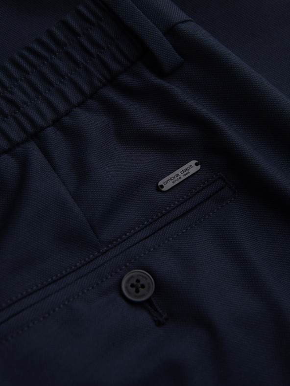 Ombre Clothing Tmavomodré pánske nohavice Chino Ombre Oblečenie