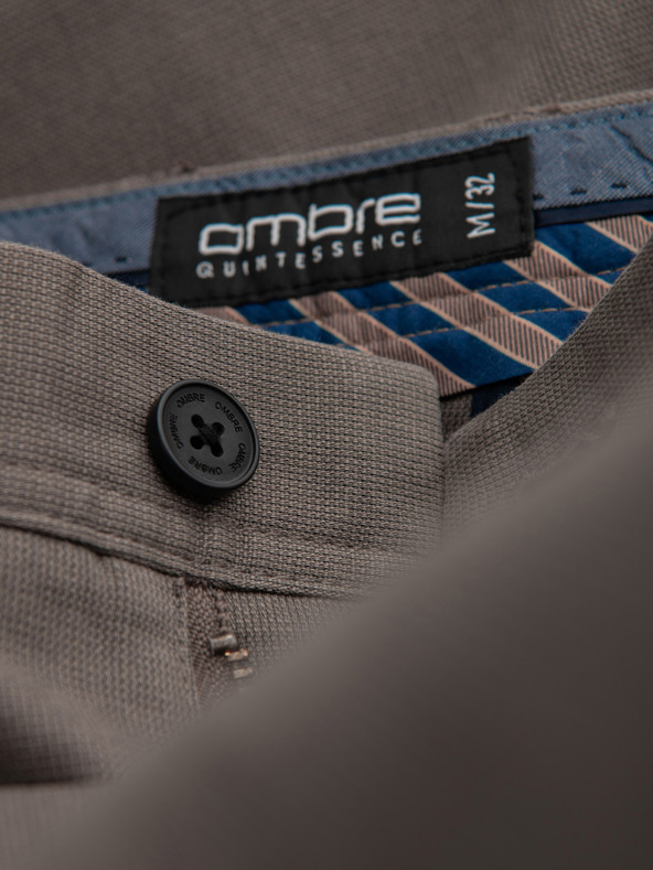 Ombre Clothing Hnedé pánske nohavice Chino Ombre Oblečenie