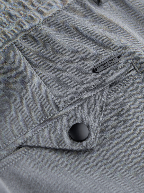 Ombre Clothing Šedé pánske nohavice Chino Ombre Oblečenie