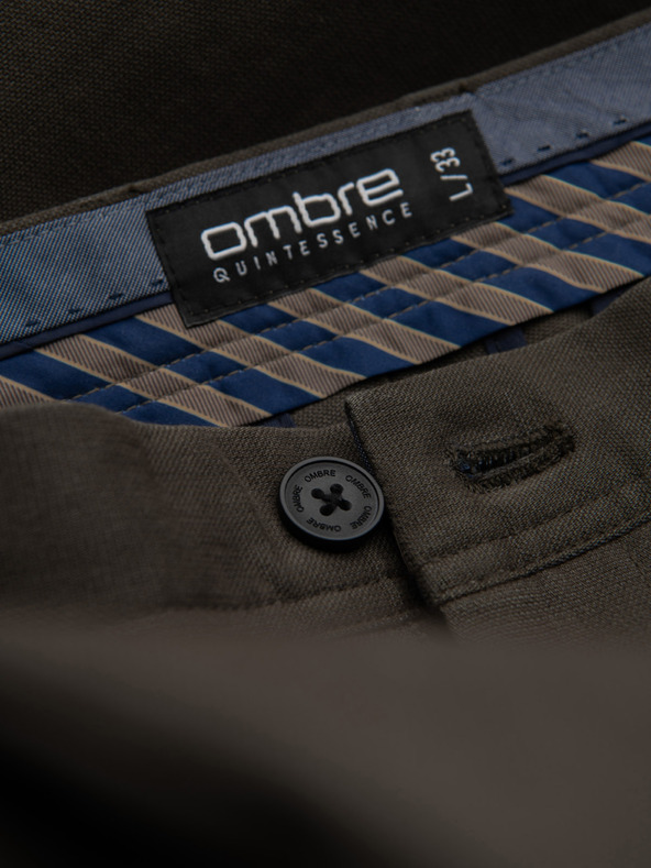 Ombre Clothing Khaki pánske chino nohavice Ombre Oblečenie