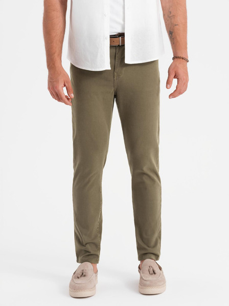 Ombre Clothing Khaki pánske chino nohavice Ombre Oblečenie