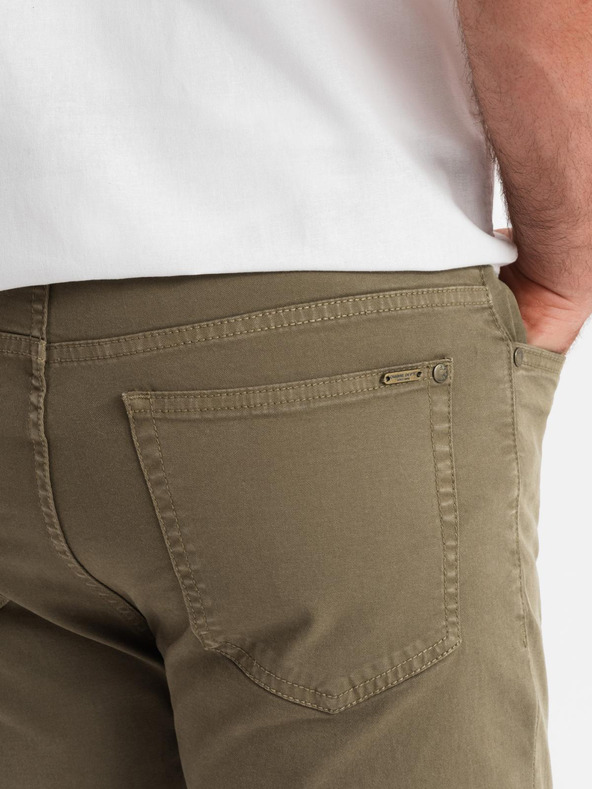 Ombre Clothing Khaki pánske chino nohavice Ombre Oblečenie