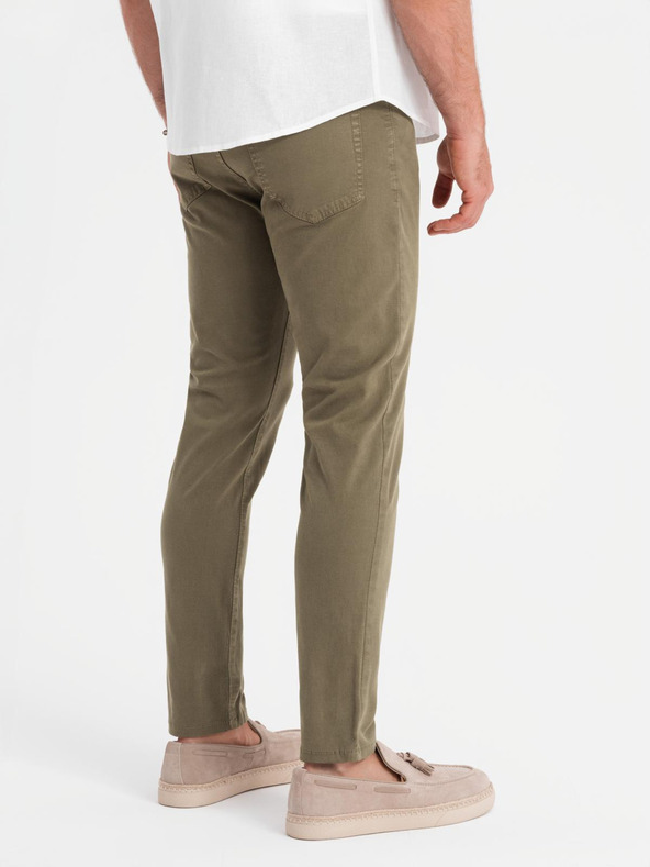 Ombre Clothing Khaki pánske chino nohavice Ombre Oblečenie