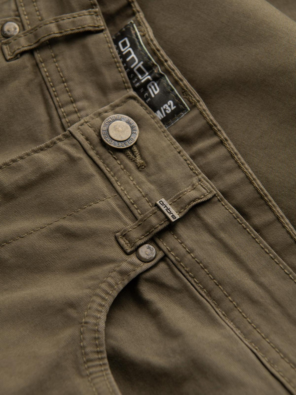 Ombre Clothing Khaki pánske chino nohavice Ombre Oblečenie