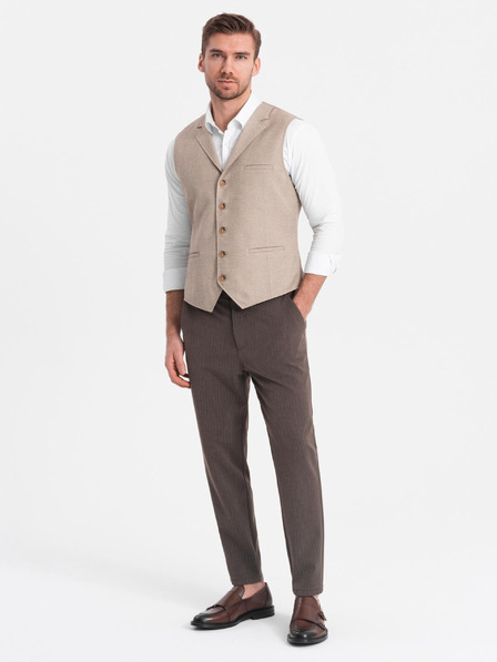 Ombre Clothing Hnedé pánske nohavice Chino Ombre Oblečenie