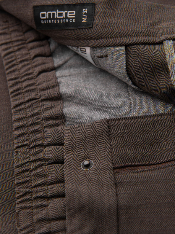 Ombre Clothing Hnedé pánske nohavice Chino Ombre Oblečenie