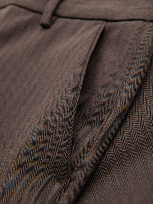 Ombre Clothing Hnedé pánske nohavice Chino Ombre Oblečenie