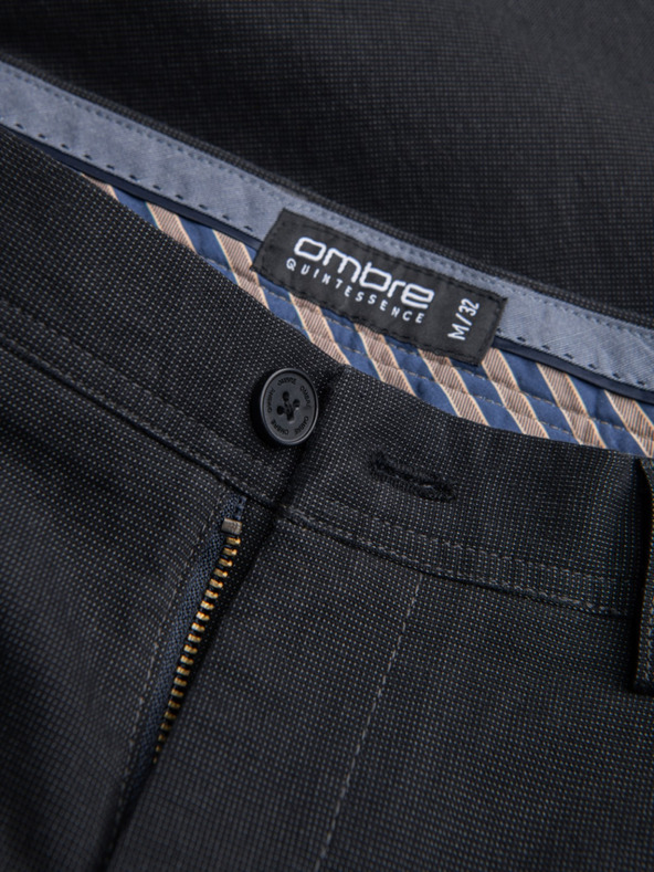 Ombre Clothing Tmavošedé pánske chino nohavice Ombre Clothing