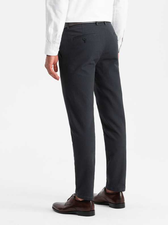 Ombre Clothing Tmavošedé pánske chino nohavice Ombre Clothing