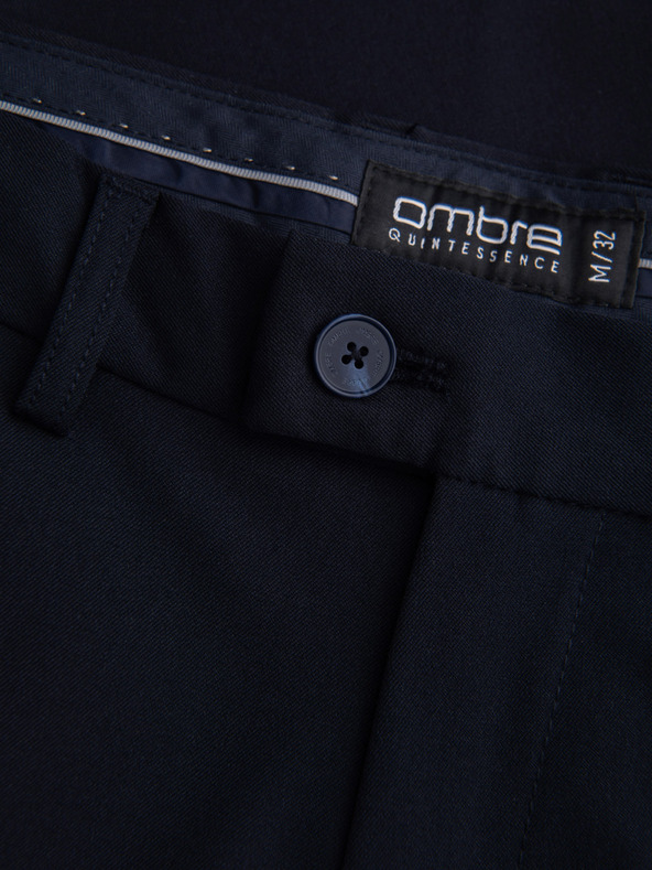 Ombre Clothing Tmavomodré pánske nohavice Chino Ombre Oblečenie