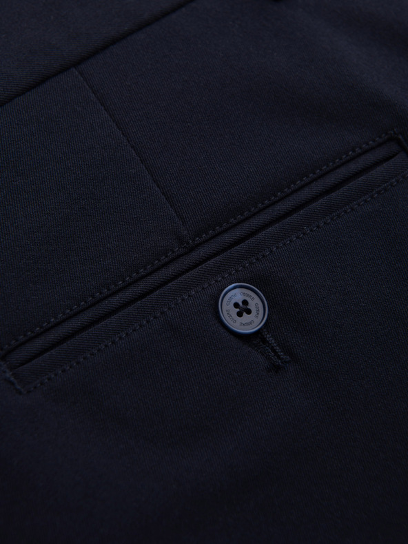 Ombre Clothing Tmavomodré pánske nohavice Chino Ombre Oblečenie