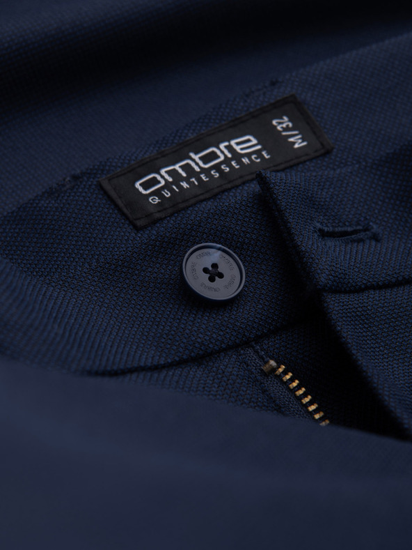 Ombre Clothing Tmavomodré pánske nohavice Slim Fit Chino Ombre Oblečenie