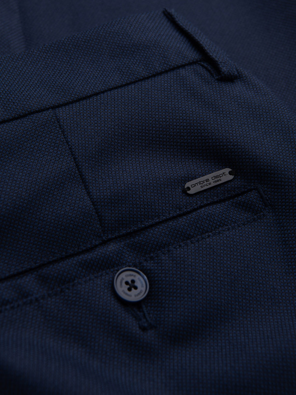 Ombre Clothing Tmavomodré pánske nohavice Slim Fit Chino Ombre Oblečenie