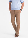 Ombre Clothing Svetlohnedé pánske slim fit chino nohavice Ombre Clothing