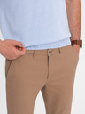 Ombre Clothing Svetlohnedé pánske slim fit chino nohavice Ombre Clothing