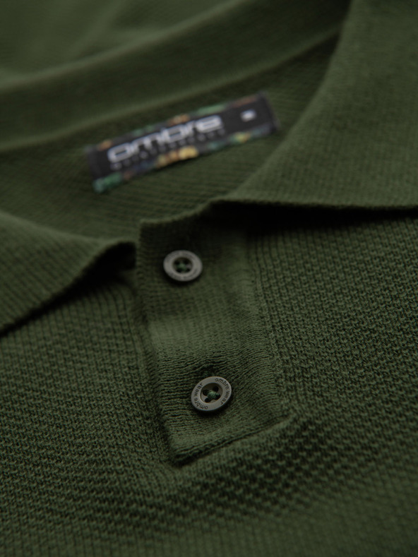 Ombre Clothing Zelené pánske polo tričko Ombre Clothing