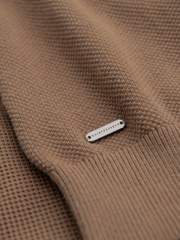 Ombre Clothing Svetlohnedá pánska polokošeľa Ombre Oblečenie