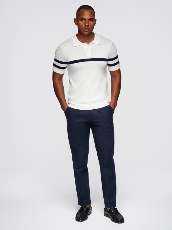 Ombre Clothing Biela pánska polokošeľa Ombre Clothing