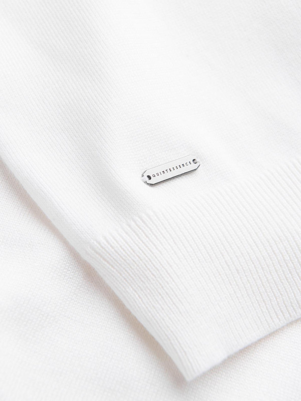 Ombre Clothing Biela pánska polokošeľa Ombre Clothing