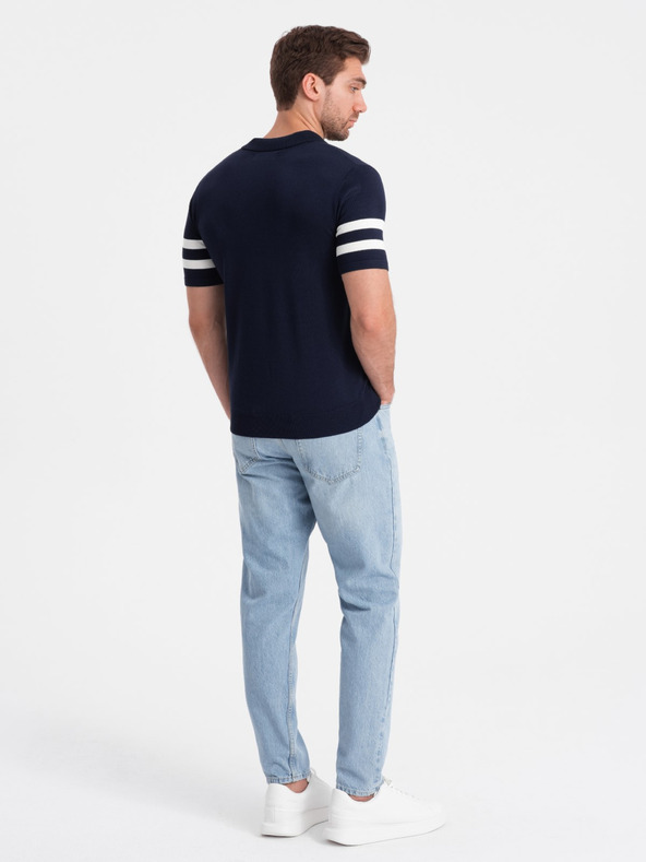 Ombre Clothing Tmavomodrá pánska polokošeľa Ombre Clothing