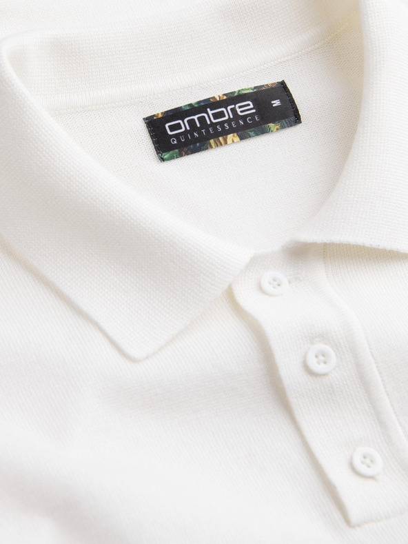 Ombre Clothing Krémová pánska polokošeľa Ombre Oblečenie