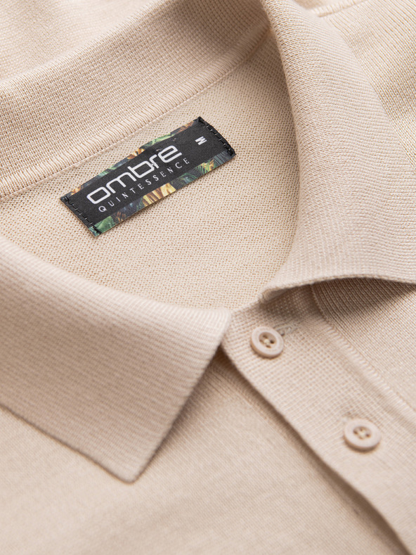 Ombre Clothing Béžová pánska polokošeľa Ombre Oblečenie