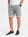 Ombre Clothing Šedé pánske žíhané šortky Ombre Oblečenie