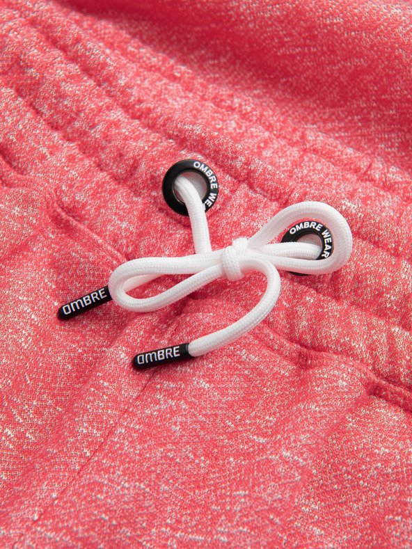 Ombre Clothing Červené pánske pruhované šortky Ombre Clothing