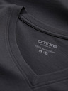 Ombre Clothing Tmavosivé pánske základné tričko s výstrihom do V Ombre Clothing