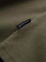 Ombre Clothing Khaki pánske základné tričko s výstrihom do V Ombre Clothing