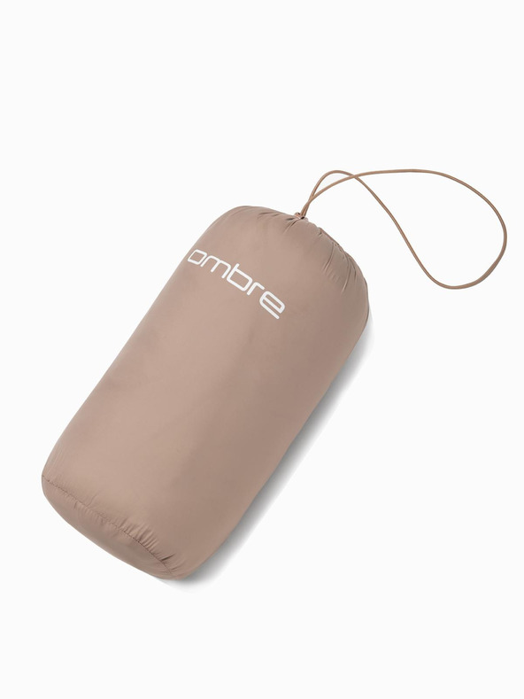 Ombre Clothing Béžová pánska ľahká prešívaná bunda Ombre Clothing