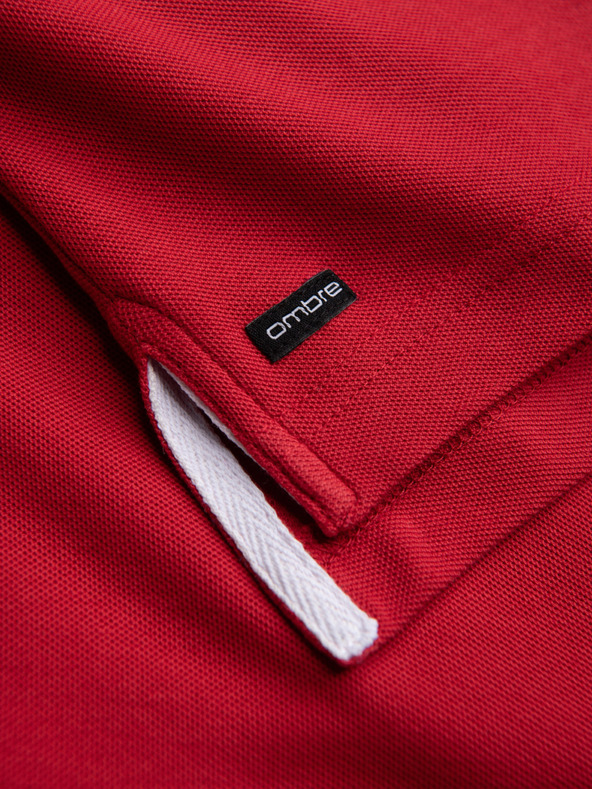 Ombre Clothing Červené pánske polo tričko Ombre Oblečenie