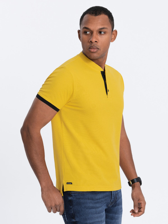 Ombre Clothing Žlté pánske polo tričko Ombre Clothing