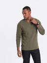 Ombre Clothing Khaki pánske základné tričko Ombre Clothing