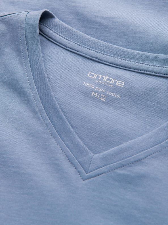 Ombre Clothing Svetlomodré pánske základné tričko Ombre Clothing