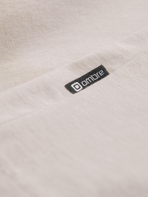 Ombre Clothing Béžové pánske základné tričko Ombre Oblečenie