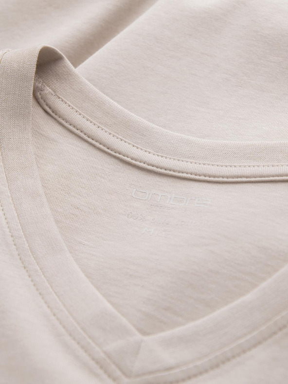 Ombre Clothing Béžové pánske základné tričko Ombre Oblečenie