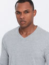 Ombre Clothing Svetlošedé pánske základné tričko Ombre Clothing
