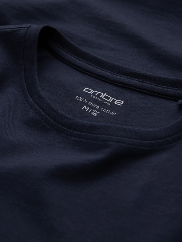 Ombre Clothing Tmavomodré pánske základné tričko Ombre Clothing