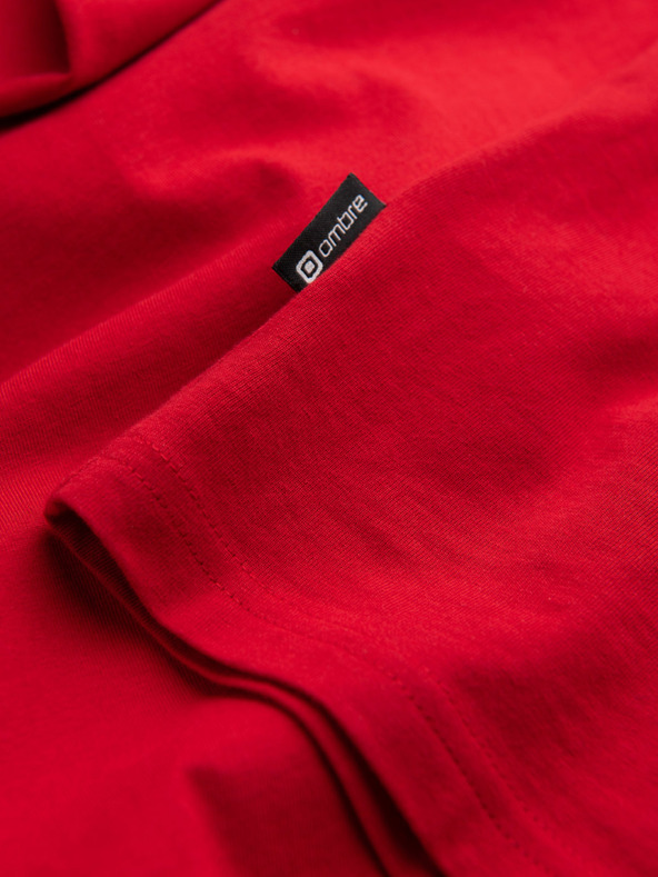 Ombre Clothing Červené pánske základné tričko Ombre Clothing