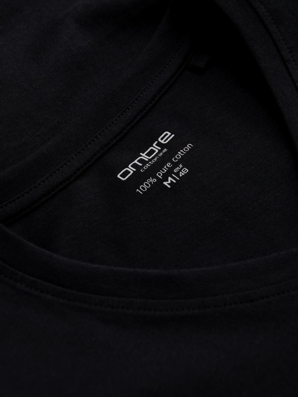 Ombre Clothing Čierne pánske základné tričko Ombre Clothing