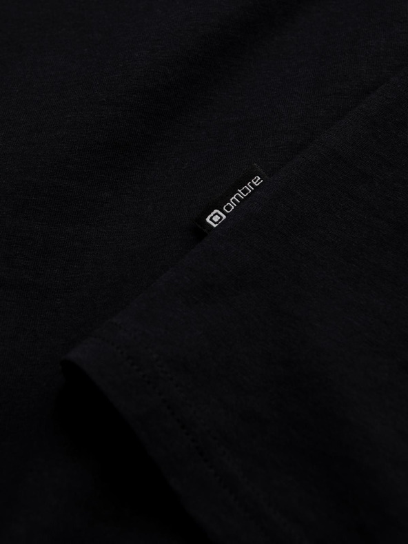 Ombre Clothing Čierne pánske základné tričko Ombre Clothing