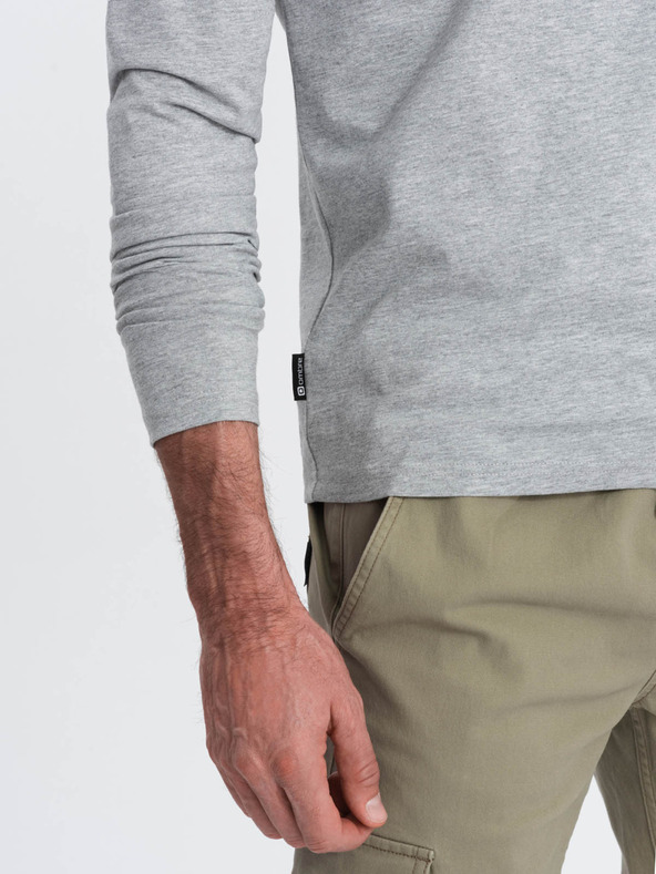 Ombre Clothing Šedé pánske základné tričko Ombre Clothing