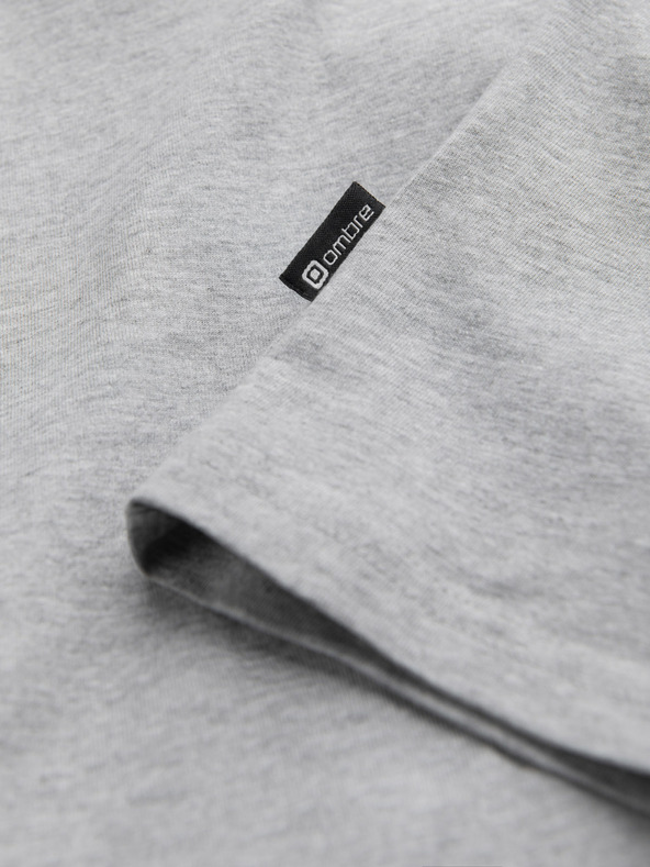 Ombre Clothing Šedé pánske základné tričko Ombre Clothing